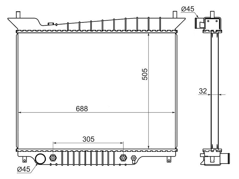 радиаторы охлаждения двигателя sat
