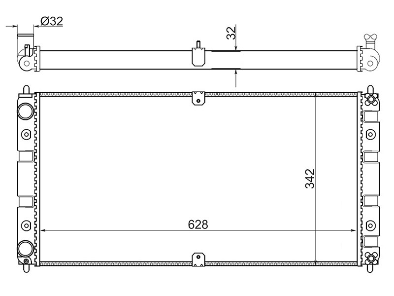 Чертеж радиатора охлаждения двигателя